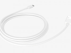Micro-USB to USB cable white 3Dモデル
