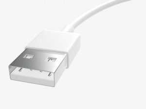 Micro-USB to USB cable white 3Dモデル