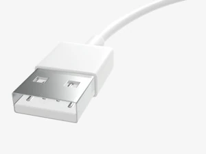 Micro-USB to USB cable white 3D Model