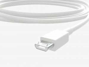 Micro-USB to USB cable white 3Dモデル