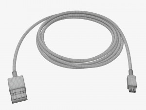 Micro-USB to USB cable white 3Dモデル