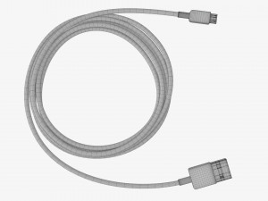 Micro-USB to USB cable white 3Dモデル