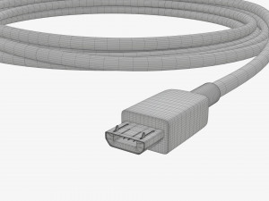 Micro-USB to USB cable white 3Dモデル