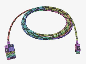 Micro-USB to USB cable white 3D Model