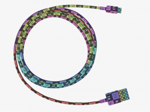 Micro-USB to USB cable white 3Dモデル