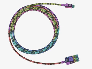 Micro-USB to USB cable white 3D Model