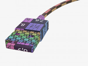 Micro-USB to USB cable white 3Dモデル