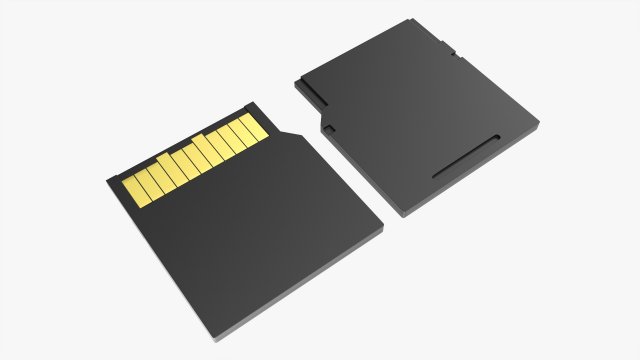 Mini SD memory card 3D Model .c4d .max .obj .3ds .fbx .stl .blend 