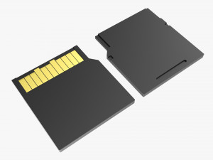Mini SD memory card 3D Model