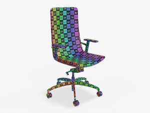 Office chair with high back 3D 모델