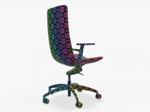 Office chair with high back 3D 모델