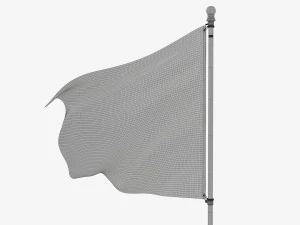 Outdoor flagpole kit 02 3D Model