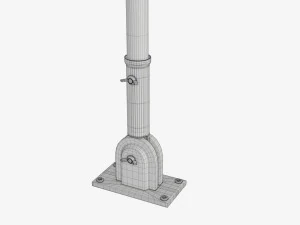 Outdoor flagpole kit 02 3D Model