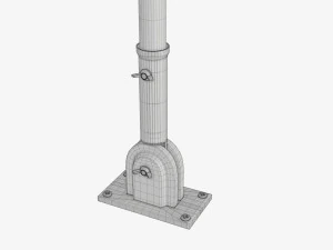 Outdoor flagpole kit 03 3D Model