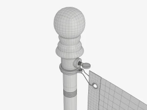 Outdoor flagpole kit 03 3D Model