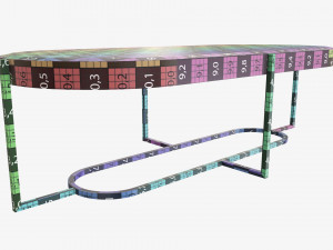 Oval coffee table Modello 3D