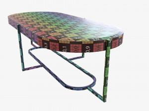 Oval coffee table Modello 3D