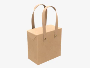 Scatola di carta con maniglie e rivetti 01 Modello 3D