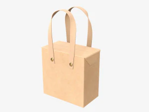 Paper box with handles and rivets 01 3D Model
