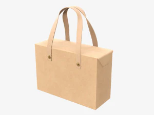 Paper box with handles and rivets 02 3D Model