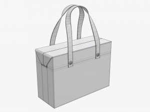 Paper box with handles and rivets 02 Modèle 3D
