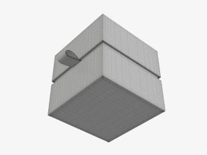 Paper gift box with strap mockup 02 3D Model