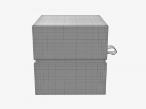 Paper gift box with strap mockup 02 3D Модель