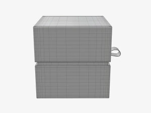 Paper gift box with strap mockup 02 3D Model