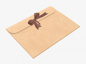 Paper gift envelope with bow mockup Modelo 3D