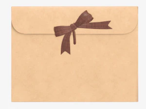 Paper gift envelope with bow mockup 3D Model