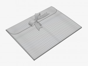 Paper gift envelope with bow mockup 3D Model