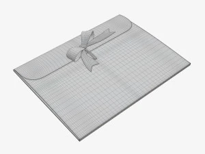 Paper gift envelope with bow mockup 3D Model