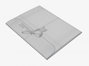 Paper gift envelope with bow mockup 3D Model