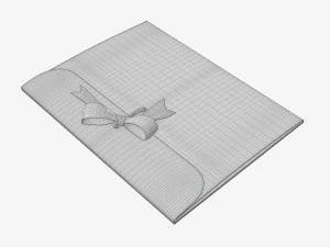 Paper gift envelope with bow mockup 3D Model