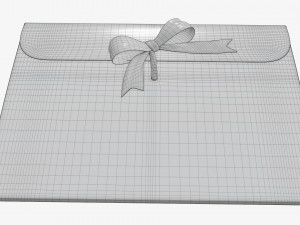 Paper gift envelope with bow mockup 3D Model