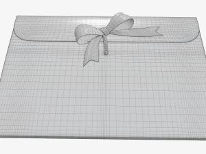 Paper gift envelope with bow mockup 3D Model