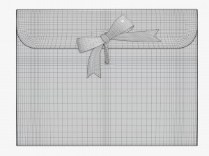 Paper gift envelope with bow mockup 3D Model
