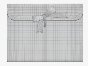 Paper gift envelope with bow mockup 3D Model