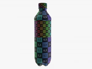 Plastic water bottle mockup 09 3D Model