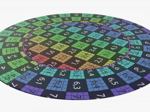 Playing cards round table mat 3D Model