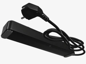 Power strip EU with USB ports black 3D Model
