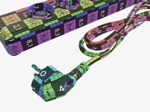 Power strip EU with USB ports black 3D Model