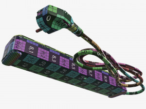 Power strip EU with USB ports black 3Dモデル