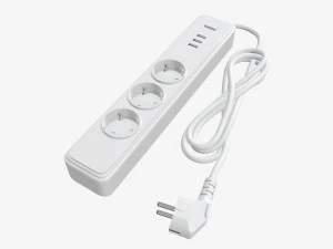 USB bağlantı noktaları beyaz olan uzatma kablosu AB 3D Model