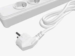 Power strip EU with USB ports white 3D Model