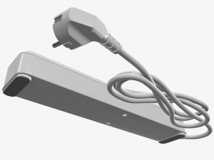 Power strip EU with USB ports white Model 3D