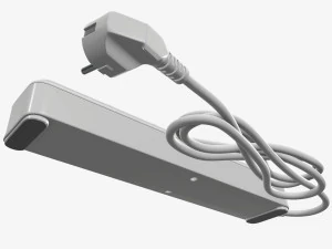 Power strip EU with USB ports white 3D Model