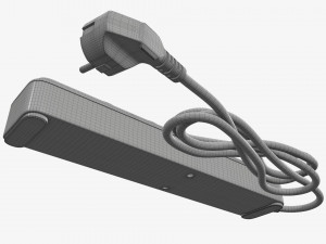 Power strip EU with USB ports white Model 3D