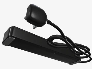Power strip UK with USB ports black 3D Model