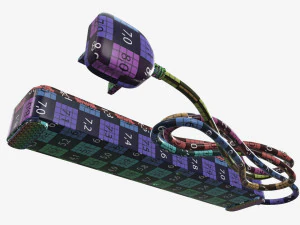 Power strip UK with USB ports black 3D Model
